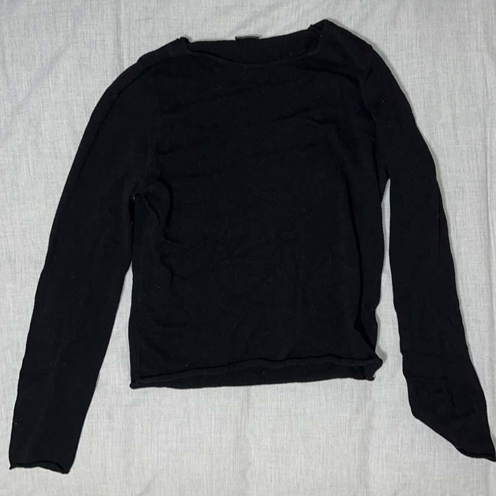Brandy Melville Black Bell Sleeve Sweater